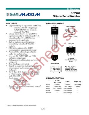 DS2401+ datasheet  